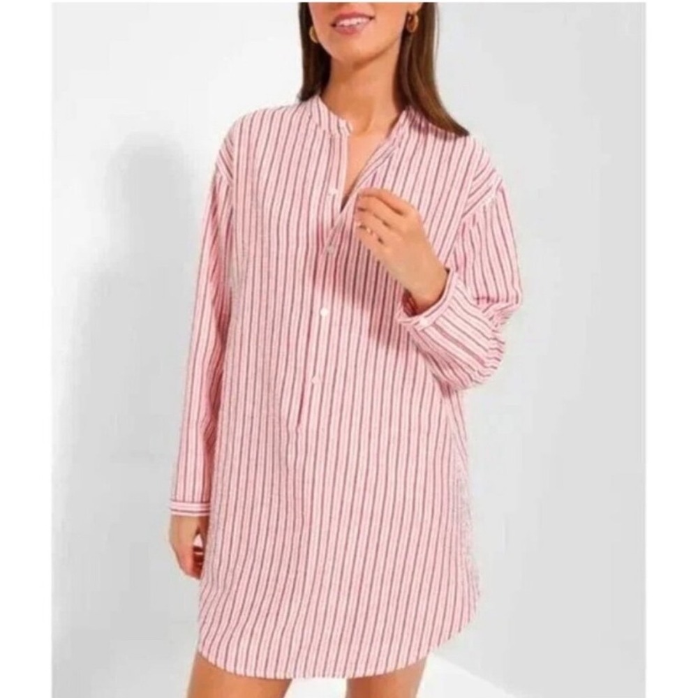 Tuckernuck Strawberry Stripe Shirt Dress Red White Medium NWT - Picture 3 of 6